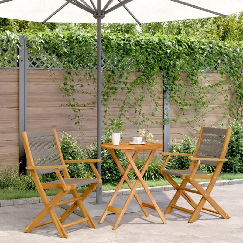 Tuinset van massief acaciahout voor gezellige buiten momenten - Grijs / 60 x 75 cm - Tuinsets