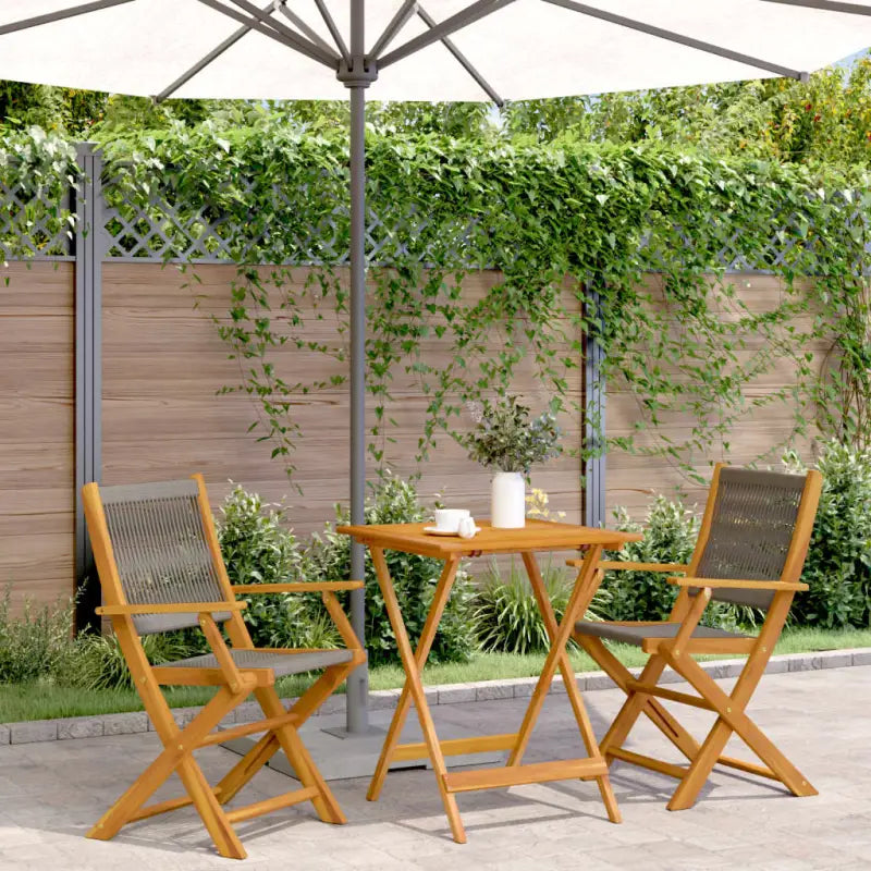 Tuinset van massief acaciahout voor gezellige buiten momenten - Grijs / 60 x 60 x 75 cm - Tuinsets