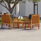 Tuinset van massief acaciahout voor stijl en functionaliteit - Donkergrijs / 2x Tweezitsbank + 2x Fauteuil + Tafel