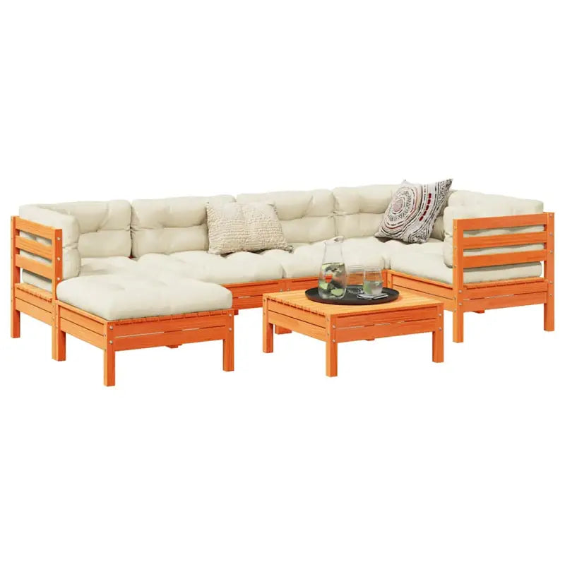 Tuinset van massief douglas vurenhout voor buitenplezier - Wasbruin - Tuinsets