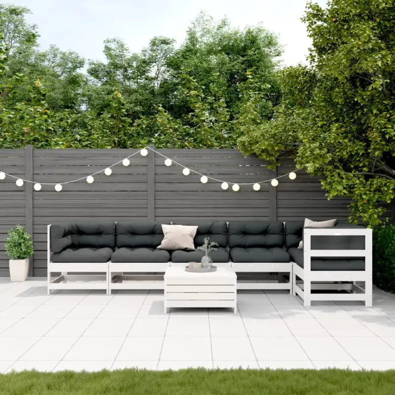 Tuinset van massief douglashout met gelat ontwerp voor gezellige buitenruimte - Wit grenenhout - Tuinsets