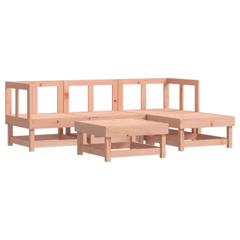 Tuinset van massief Douglashout met voetenbank en salontafel - Tuinsets