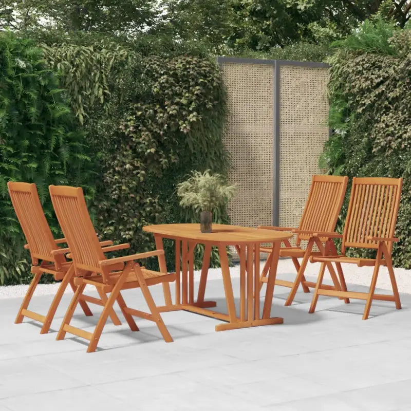 Tuinset van massief eucalyptushout met olieafwerking en ruime afmetingen - Zonder voetensteun - Tuinsets