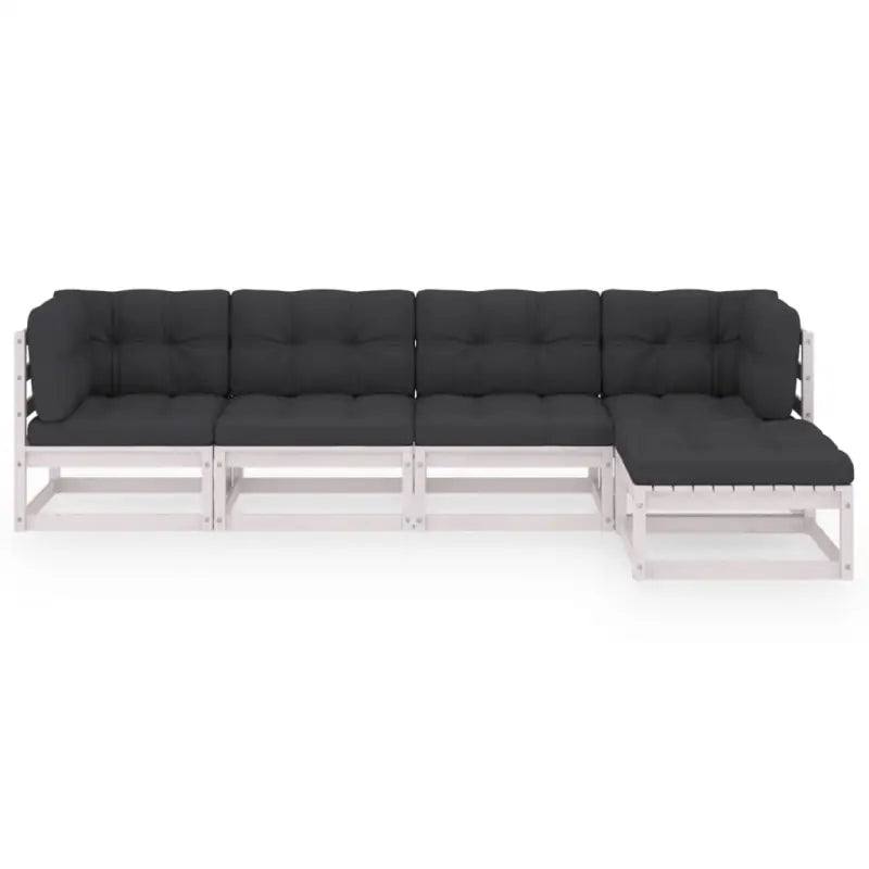 Tuinset van massief grenenhout met comfortabele rug en zijkussen - Tuinsets