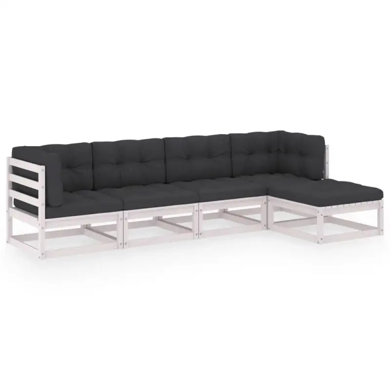 Tuinset van massief grenenhout met comfortabele rug en zijkussen - Tuinsets