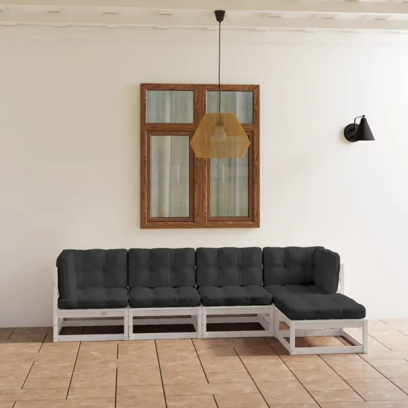 Tuinset van massief grenenhout met comfortabele rug en zijkussen - Tuinsets