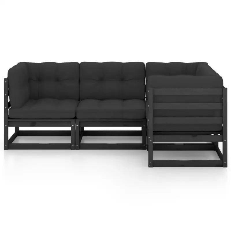 Tuinset van massief grenenhout met comfortabele rug- en zijkussens - Tuinsets