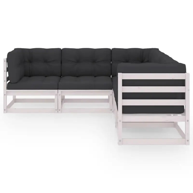 Tuinset van massief grenenhout met comfortabele rug- en zijkussens - Tuinsets