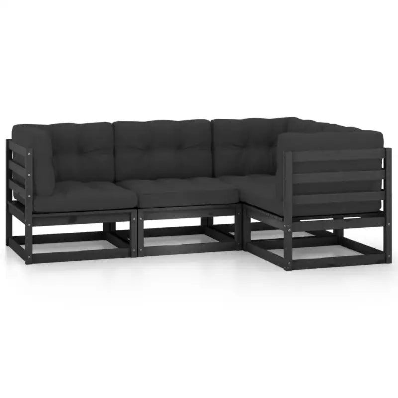 Tuinset van massief grenenhout met comfortabele rug- en zijkussens - Tuinsets