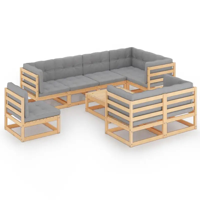 Tuinset van massief grenenhout met comfortabele rug en zijkussens - Tuinsets