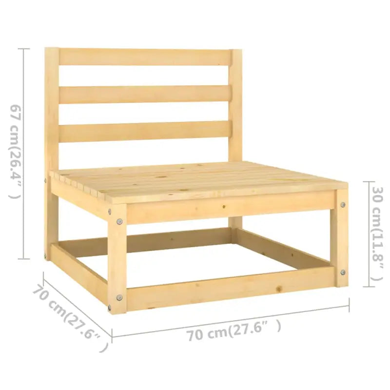 Tuinset van massief grenenhout met comfortabele rug en zijkussens - Tuinsets