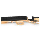 Tuinset van massief grenenhout met comfortabele rug- en zijkussens - Naturel en antraciet / Ja - Tuinsets