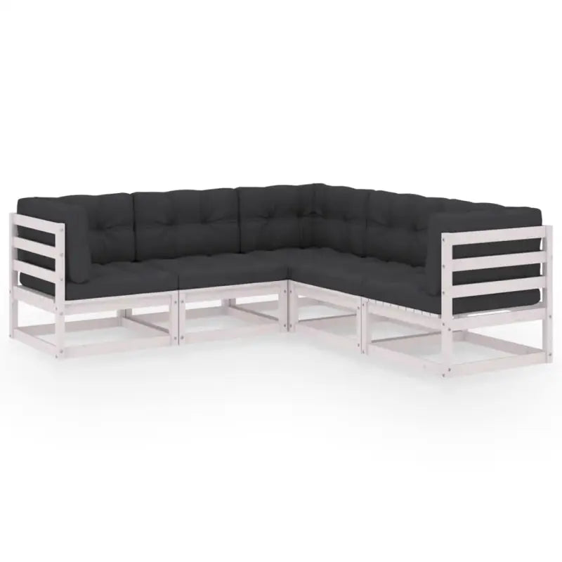 Tuinset van massief grenenhout met comfortabele rug- en zijkussens - Tuinsets