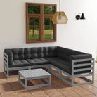 Tuinset van massief grenenhout met comfortabele rug- zijkussen - Tuinsets