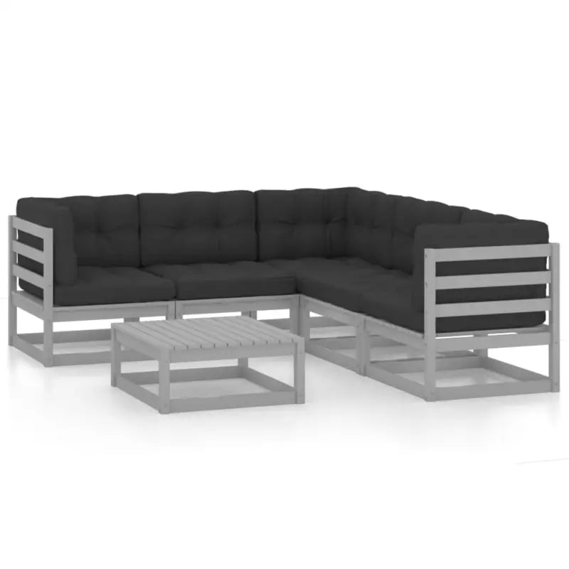 Tuinset van massief grenenhout met comfortabele rug- zijkussen - Tuinsets
