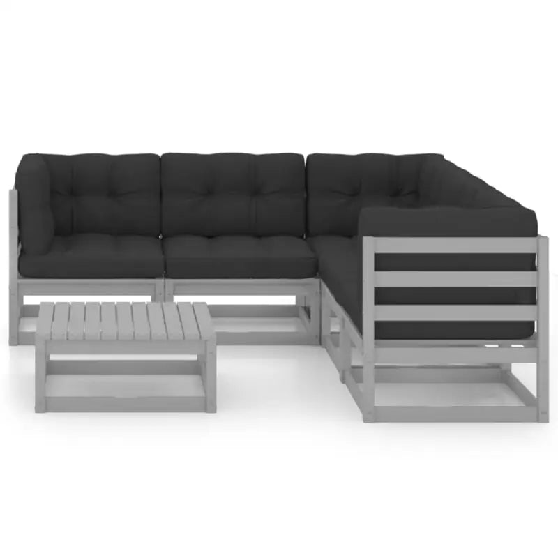 Tuinset van massief grenenhout met comfortabele rug- zijkussen - Tuinsets
