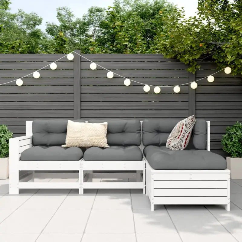 Tuinset van massief grenenhout met modulair ontwerp en comfortabele afmetingen - Tuinsets