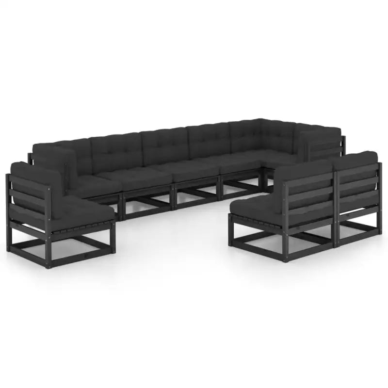 Tuinset van massief grenenhout met rug- en zijkussen voor comfort - Tuinsets