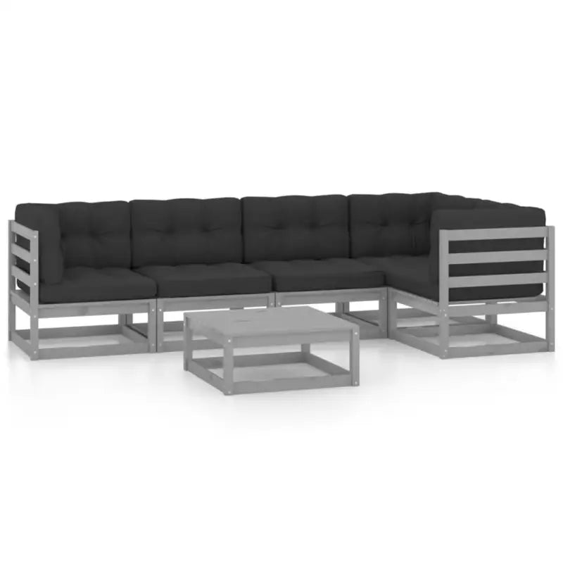 Tuinset van massief grenenhout met rug- en zijkussen voor ontspanning - Tuinsets