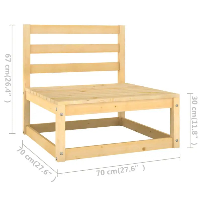 Tuinset van massief grenenhout met rug- en zijkussen voor ontspanning - Tuinsets