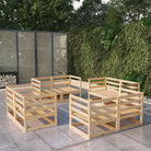 Tuinset van massief grenenhout met rug- en zijkussen voor ontspanning - Naturel / Nee - Tuinsets