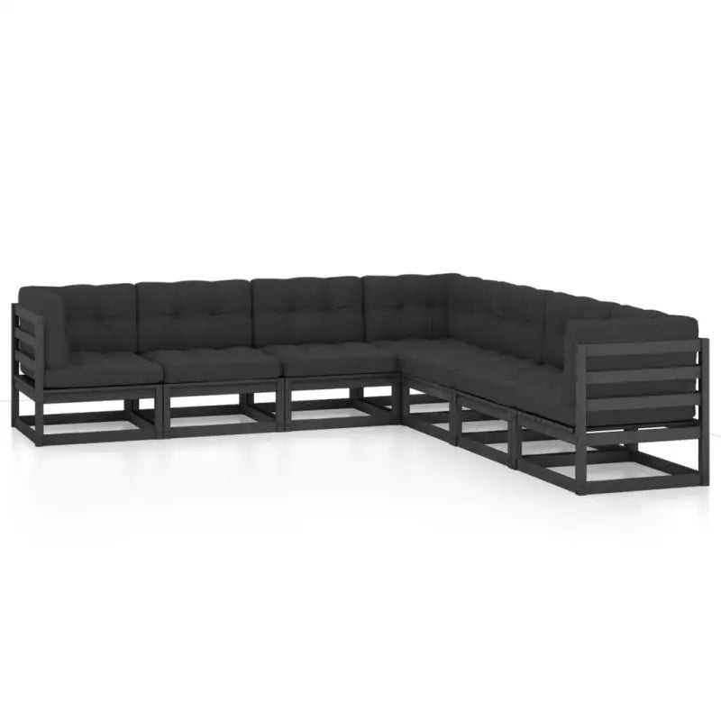 Tuinset van massief grenenhout met rug- en zijkussens voor ontspanning - Tuinsets