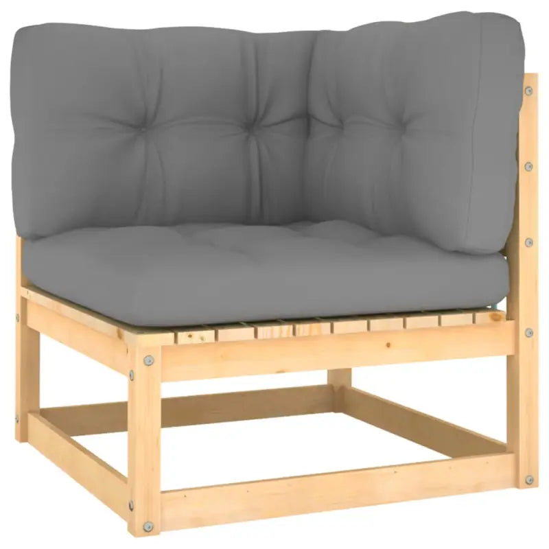 Tuinset van massief grenenhout met rug- en zijkussens voor comfortabel zitten - Tuinsets