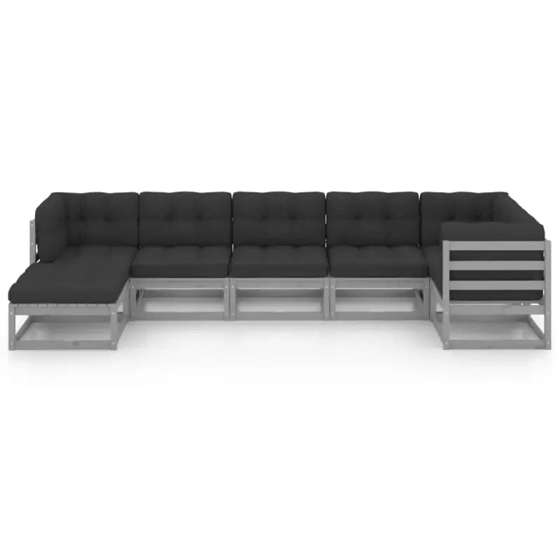 Tuinset van massief grenenhout met rug- en zijkussens voor ontspanning - Tuinsets