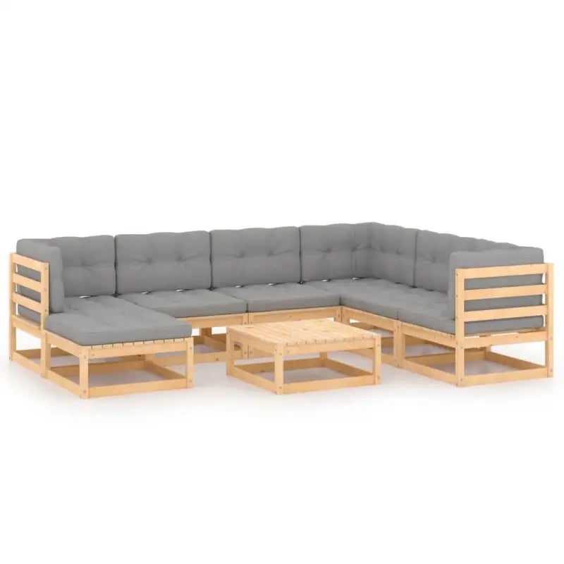 Tuinset van massief grenenhout met rug- en zijkussens voor comfort - Tuinsets