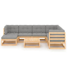 Tuinset van massief grenenhout met rug- en zijkussens voor comfort - Tuinsets