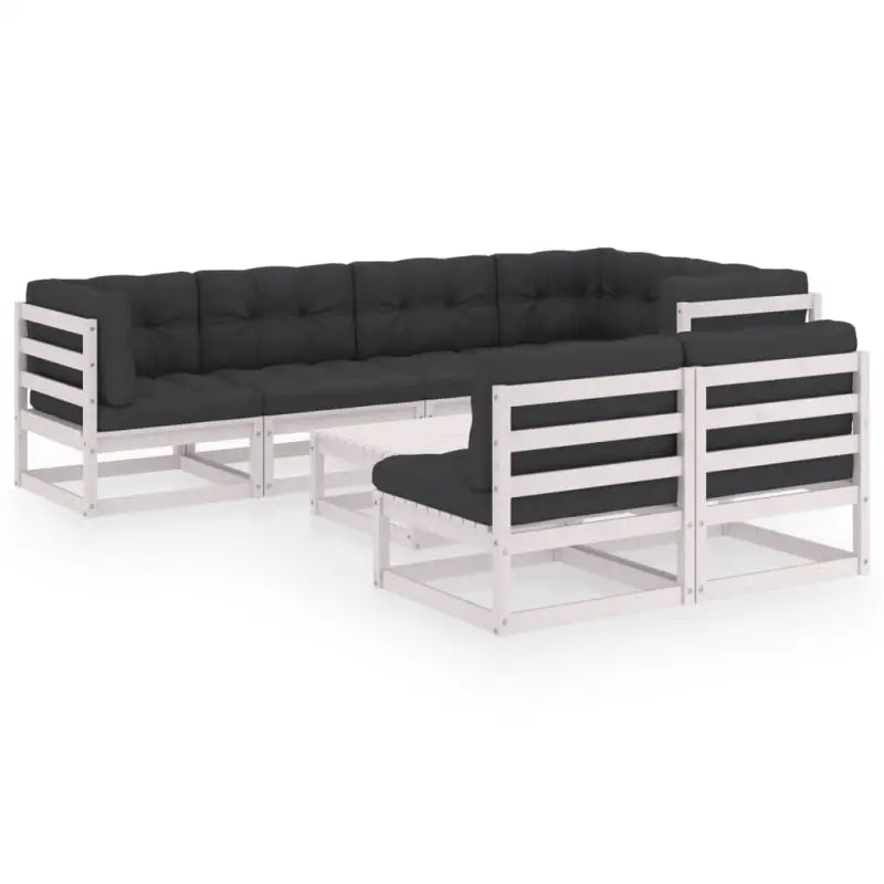 Tuinset van massief grenenhout met rug- en zijkussens voor comfort - Tuinsets