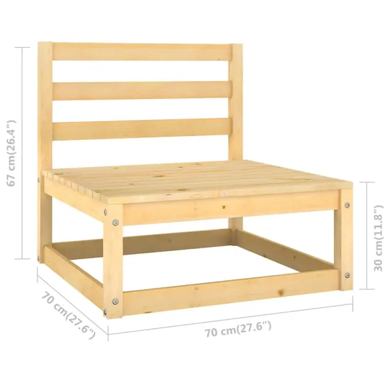 Tuinset van massief grenenhout met rug- en zijkussens voor comfort - Tuinsets