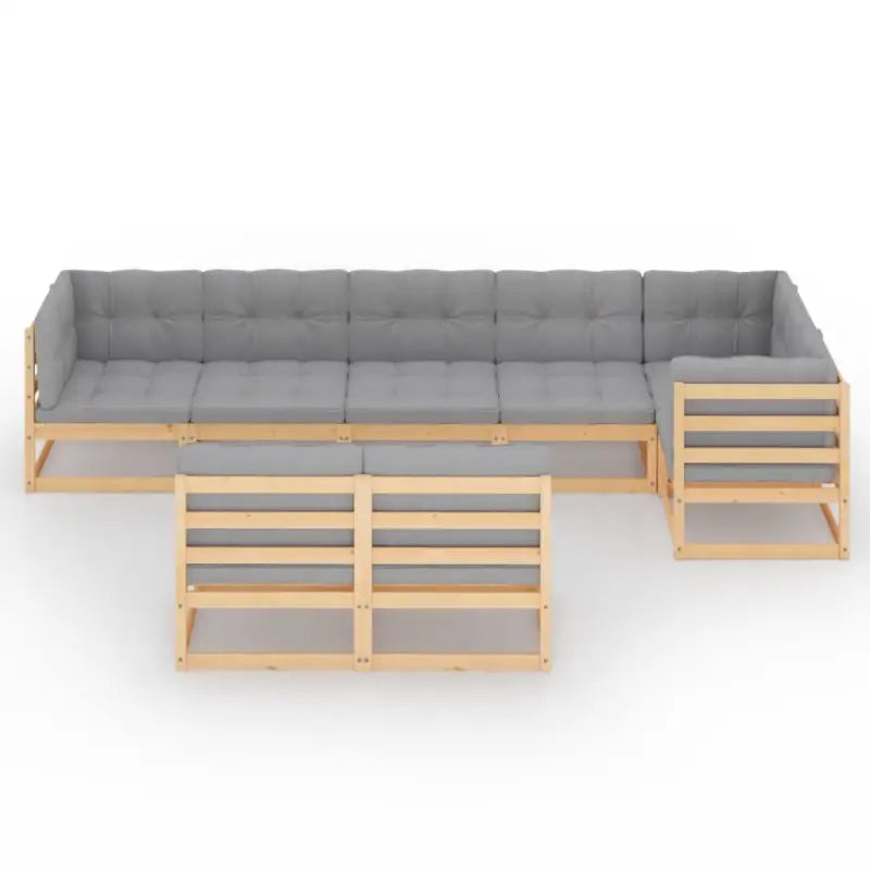 Tuinset van massief grenenhout met rug- zijkussen voor comfort - Tuinsets