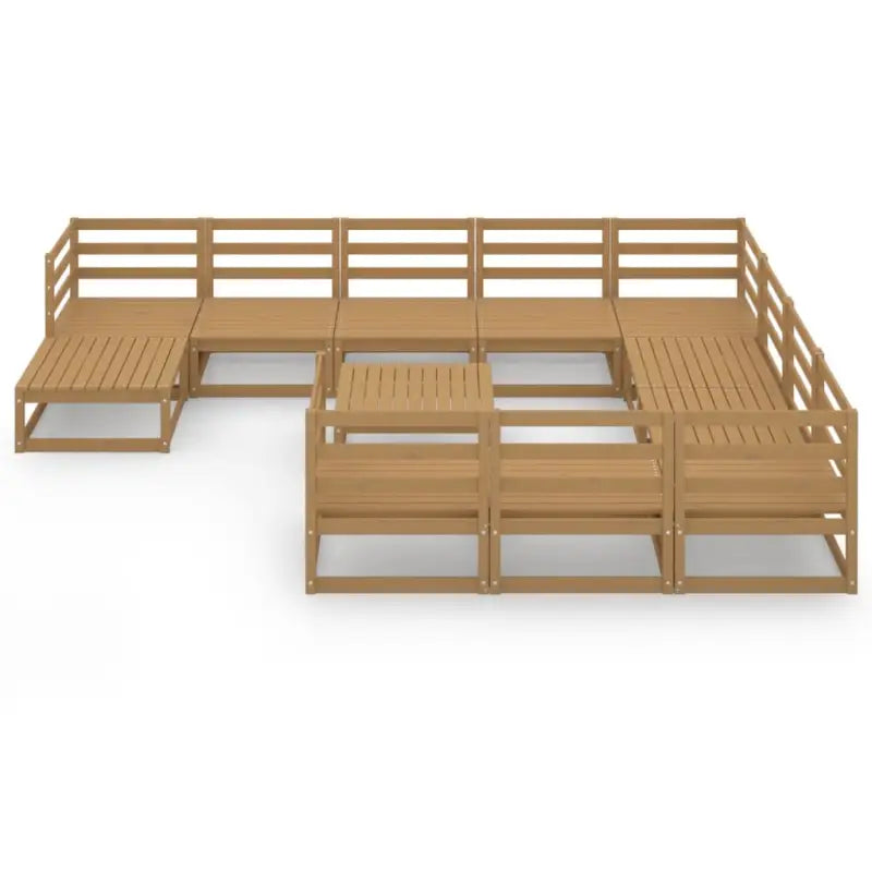 Tuinset van massief grenenhout met tafel en voetenbank voor ontspanning - Tuinsets