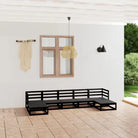 Tuinset van massief grenenhout met tafel en voetenbank voor ontspanning - Zwart / Nee - Tuinsets