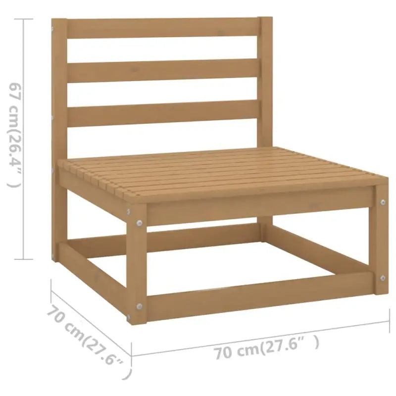 Tuinset van massief grenenhout met tafel en voetenbank voor ontspanning - Tuinsets