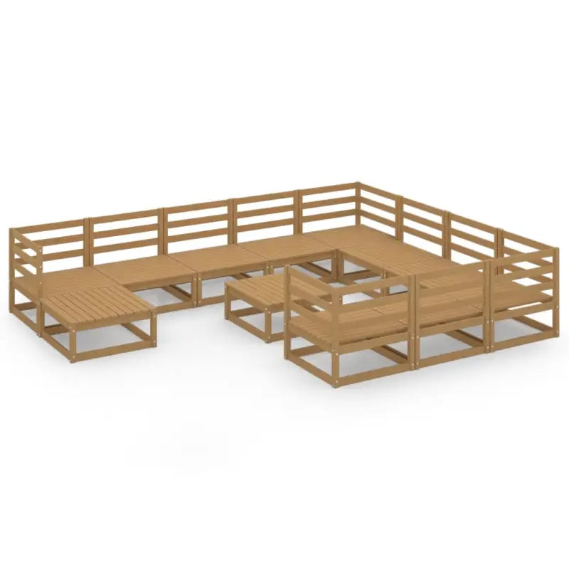 Tuinset van massief grenenhout met tafel en voetenbank voor ontspanning - Tuinsets