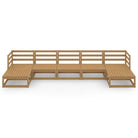 Tuinset van massief grenenhout met tafel en voetenbank voor ontspanning - Tuinsets