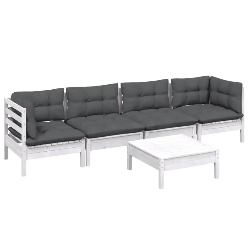 Tuinset van massief grenenhout met voetenbank en tafel voor ontspanning - Tuinsets
