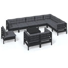 Tuinset van massief grenenhout met voetenbank en tafel voor ontspanning - Tuinsets