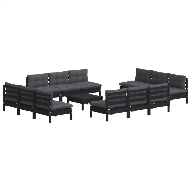 Tuinset van massief grenenhout met voetenbank en tafel voor ontspanning - Tuinsets