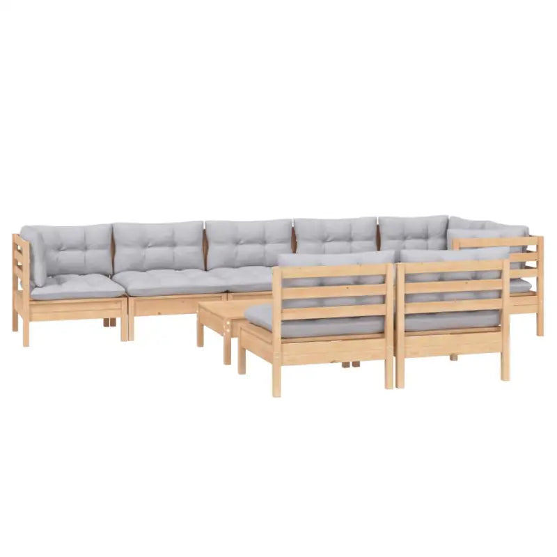 Tuinset van massief grenenhout met voetenbank en tafel voor ontspanning - Tuinsets