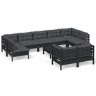 Tuinset van massief grenenhout met voetenbank en tafel voor ontspanning - Tuinsets