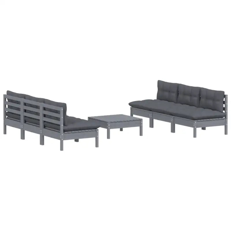 Tuinset van massief grenenhout met voetenbank en tafel voor ontspanning - Tuinsets