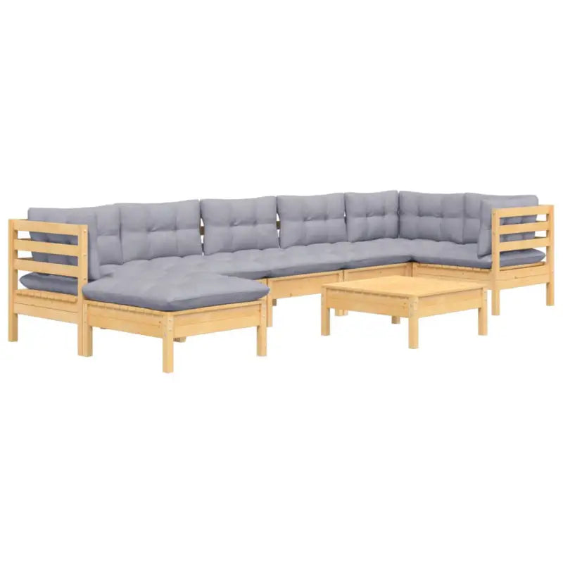 Tuinset van massief grenenhout met voetenbank en tafel voor ontspanning - Tuinsets