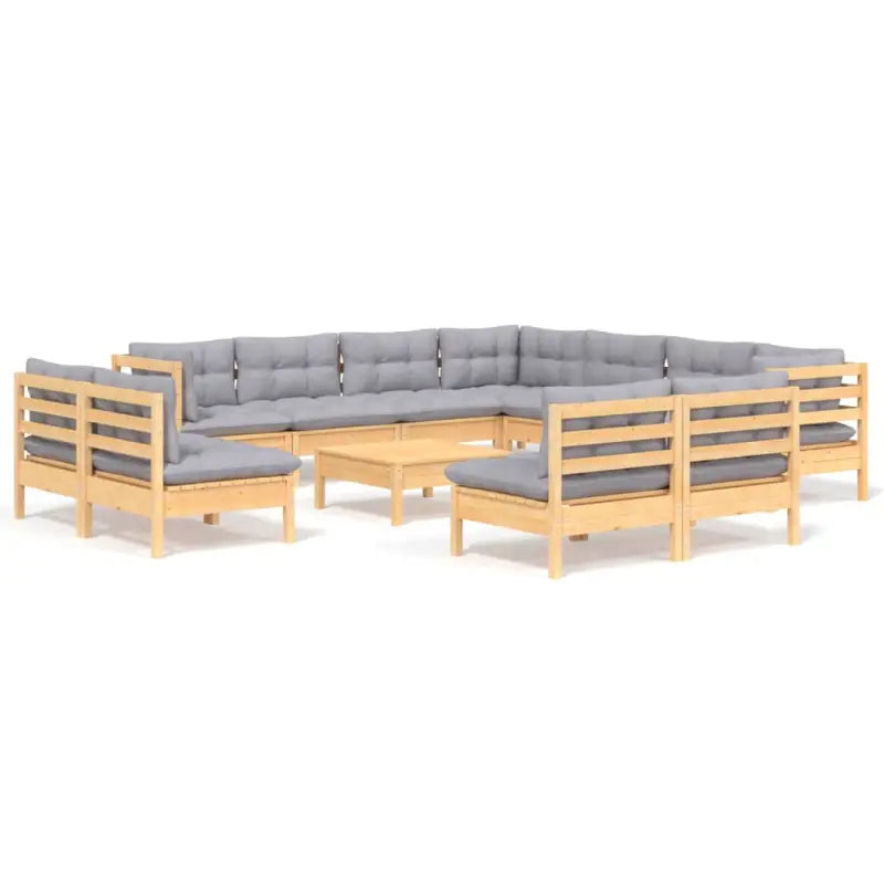 Tuinset van massief grenenhout met voetenbank tafel voor ontspannen buitenmomenten - Tuinsets