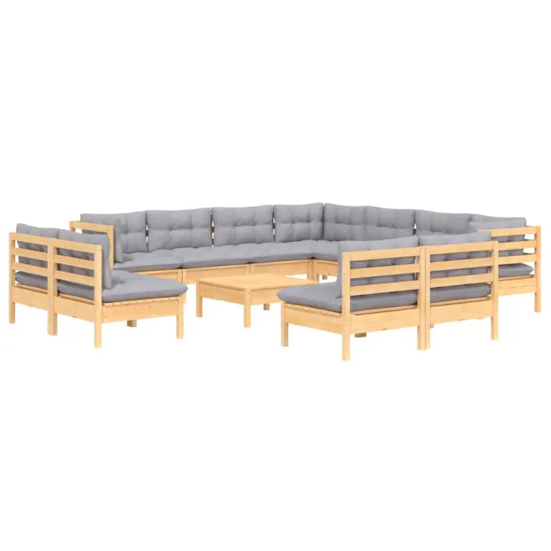 Tuinset van massief grenenhout met voetenbank tafel voor ontspannen buitenmomenten - Tuinsets
