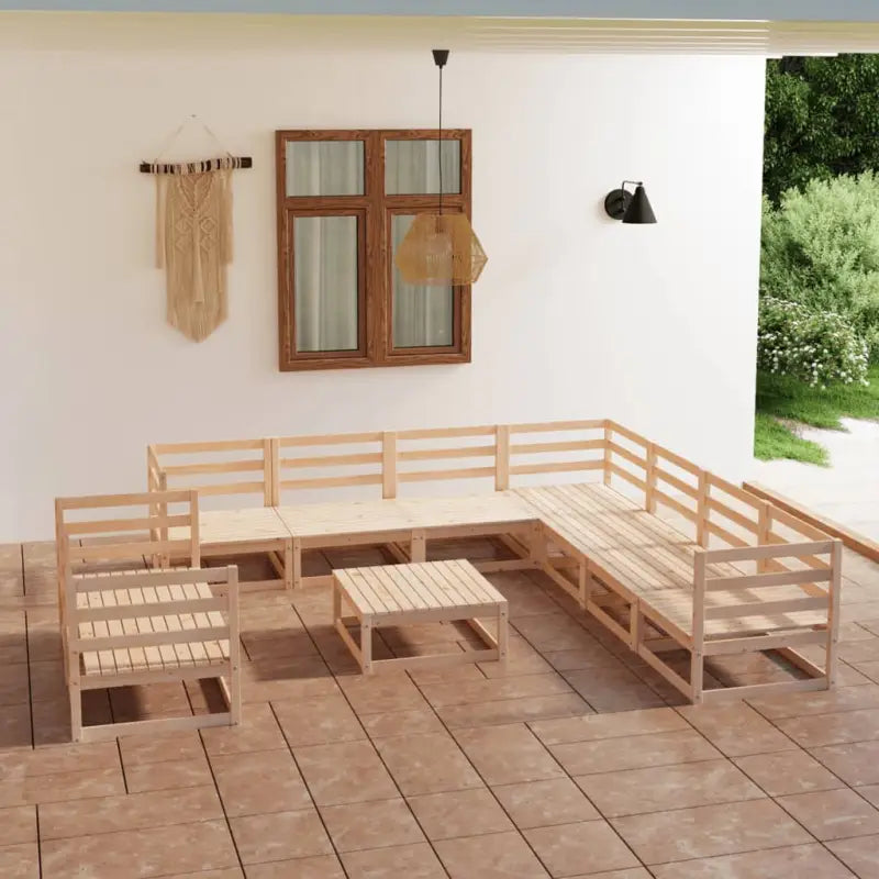 Tuinset van massief grenenhout voor buiten genieten en ontspannen - Naturel / Nee - Tuinsets