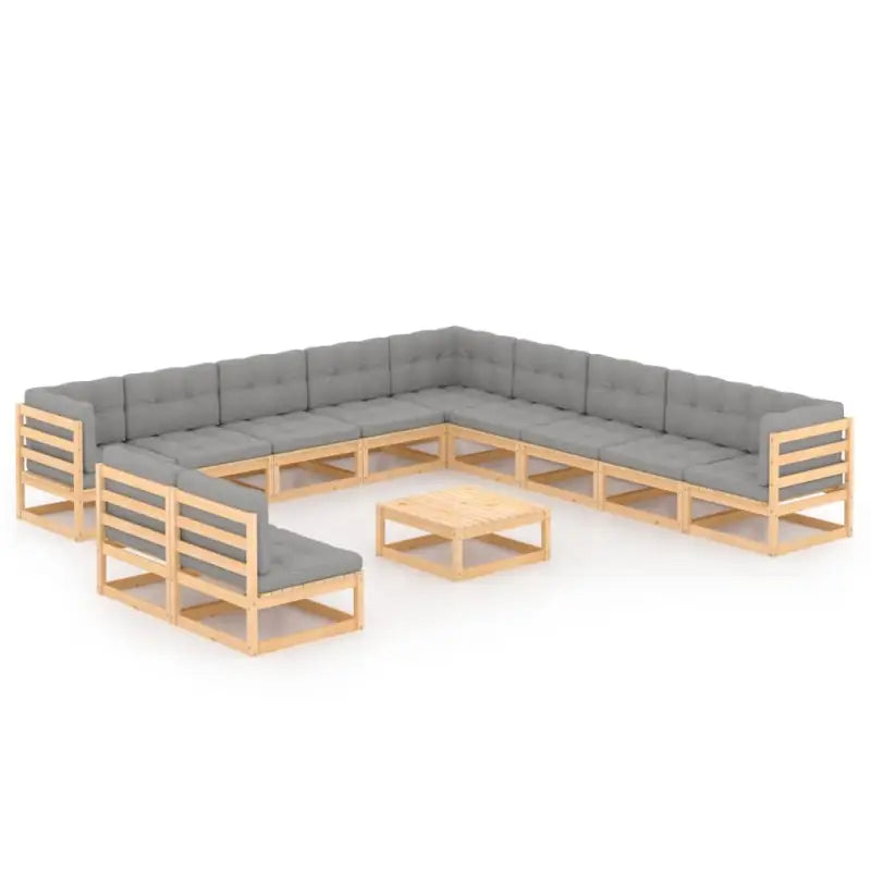 Tuinset van massief grenenhout voor comfortabel buiten genieten - Naturel / Ja - Tuinsets