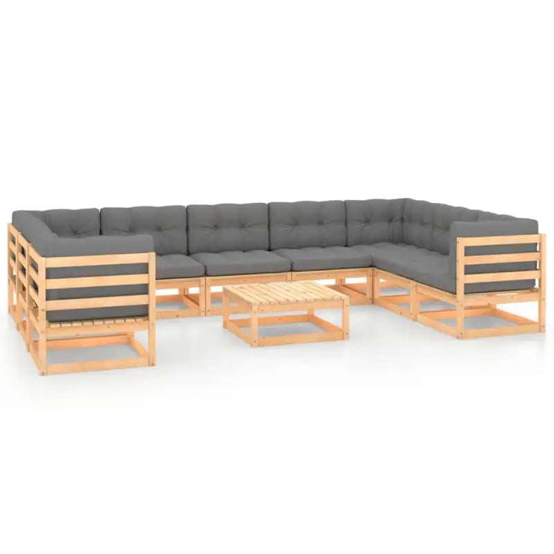 Tuinset van massief grenenhout voor comfortabele buitenmomenten - Tuinsets